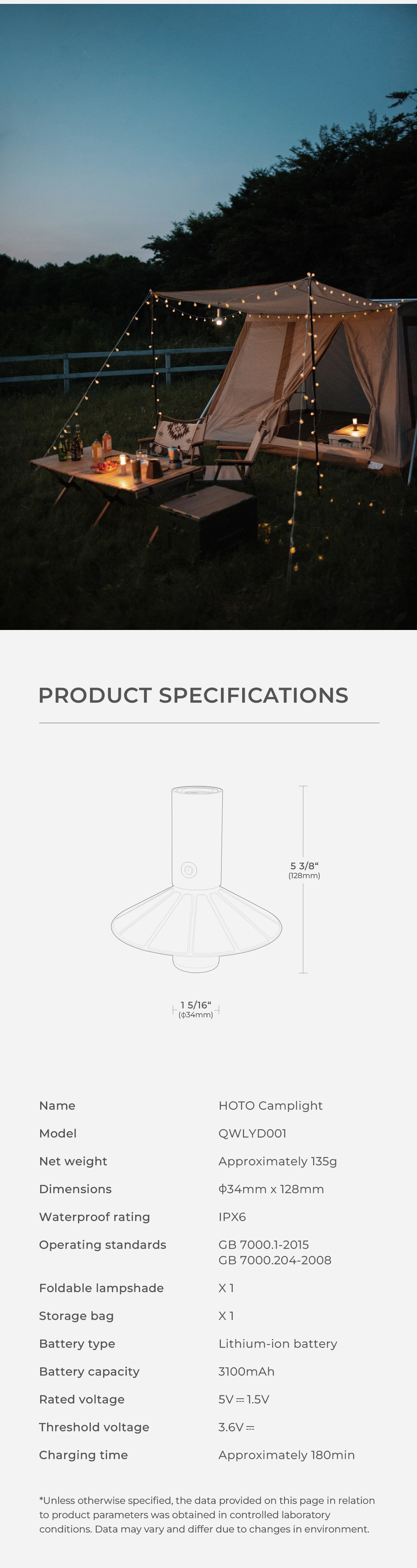Cheap Goat Tents HOTO Camping Light Rechargeable Waterproof Flashlight Camping Lantern 3 Modes Mini Outdoor Hanging Camp Lamp Tent Lighting Torch   